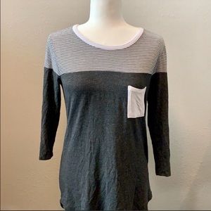Loveappella Edgewater Knit Color Block Top